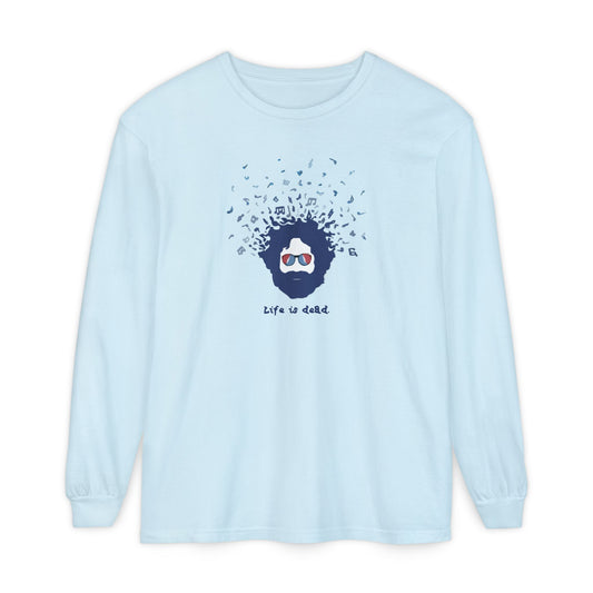 Jerry's Bursting with Music Life is Dead Garment-Dyed Long Sleeve T-Shirt