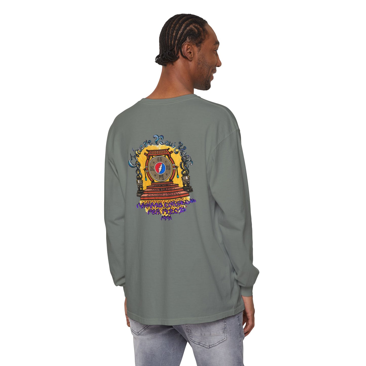 Grateful Dead Chinese New Year Concert Two-Sided Long-Sleeve Tee - Garment-dyed