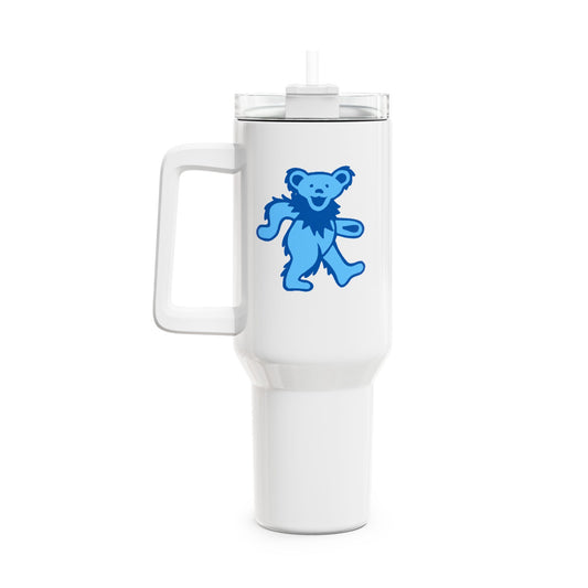 Blue Dancing Bear "Fat Man" Tumbler, Double Insulated 40oz Travel Mug