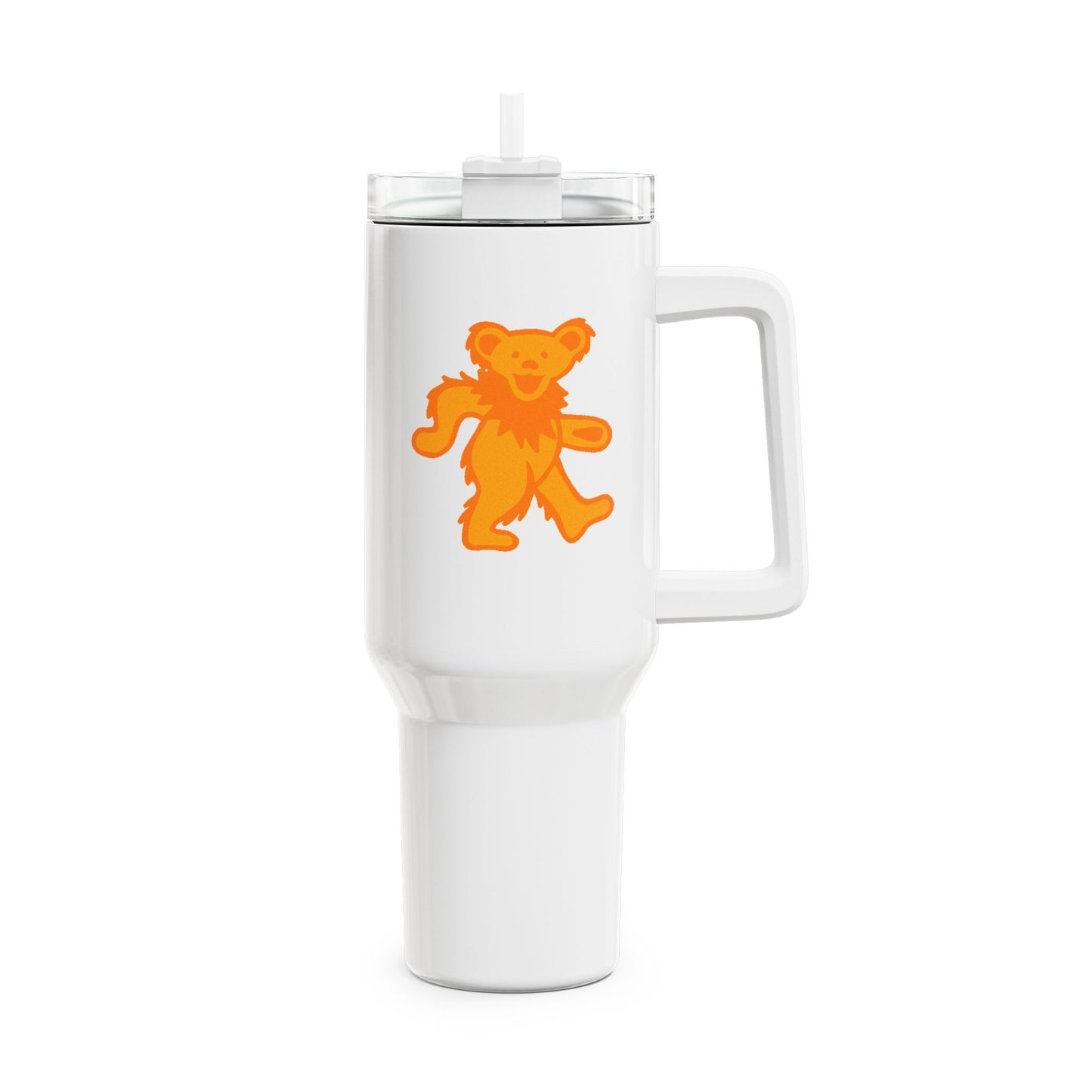 Orange Dancing Bear "Fat Man" Tumbler, Double Insulated 40oz Travel Mug