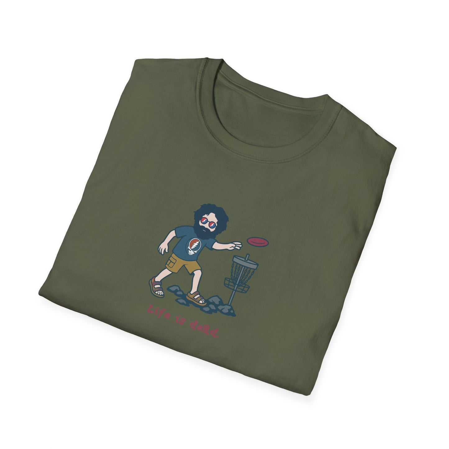 Disc Golfin' Jerry - Life is dead. Grateful Dead TShirt