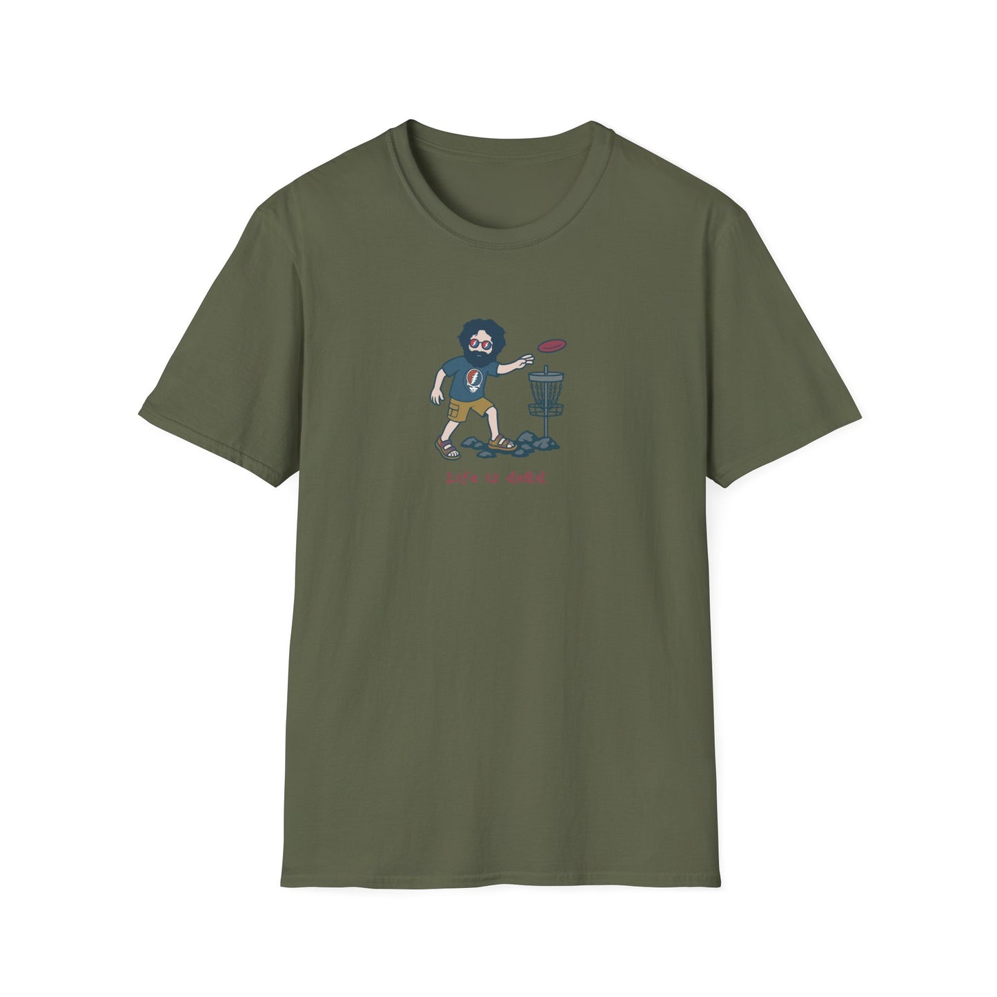Disc Golfin' Jerry - Life is dead. Grateful Dead TShirt
