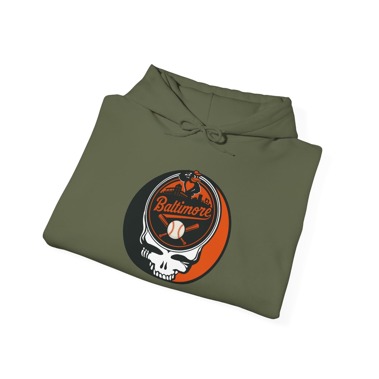 Baltimore Orioles Grateful Dead Unisex Heavy Blend Hoodie - Hooded Sweatshirt