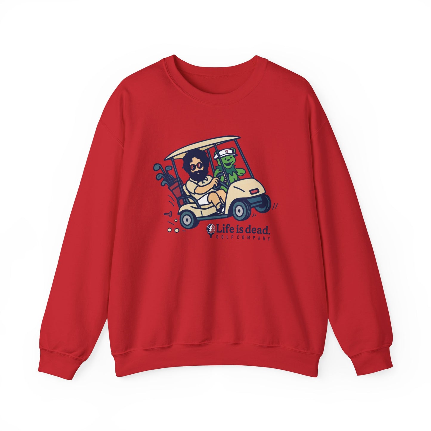Joy Ridin' Jerry and The Bear | Life is dead. Crewneck Sweatshirt