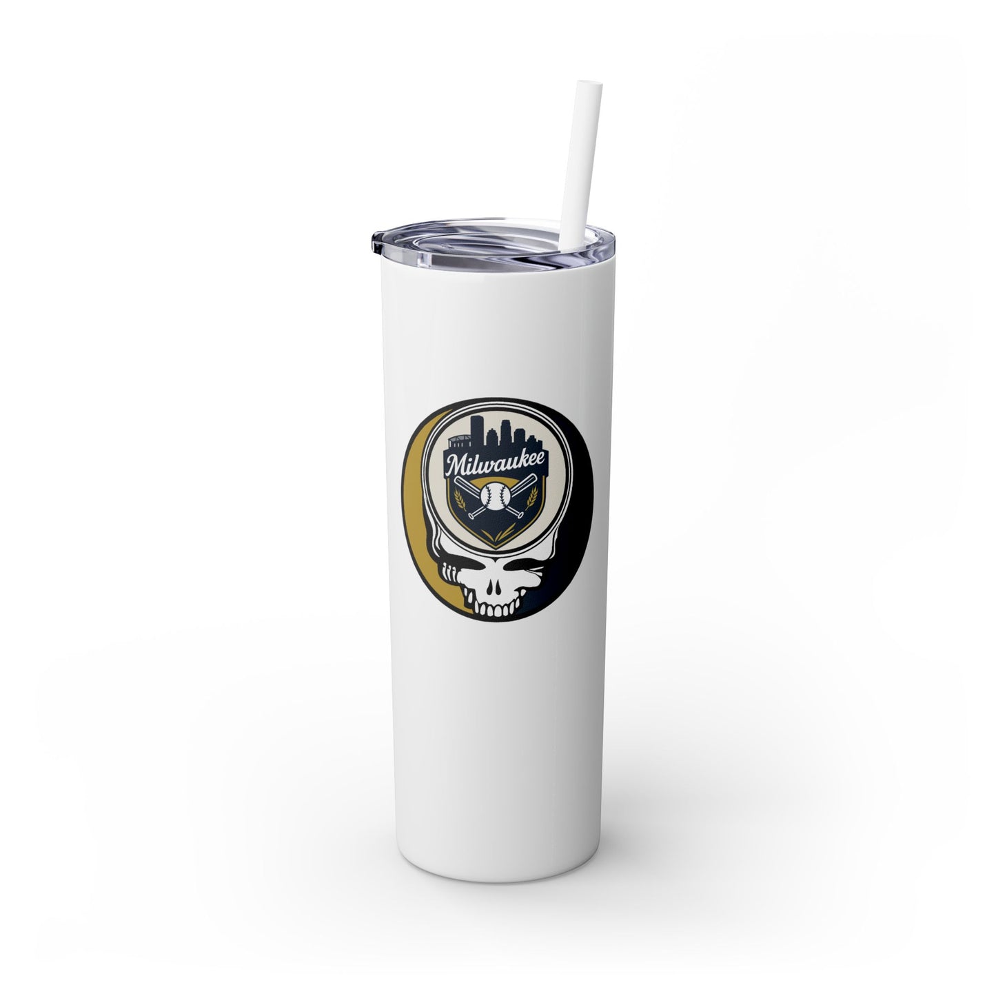 Milwaukee Brewers Skinny Tumbler with Straw, 20oz