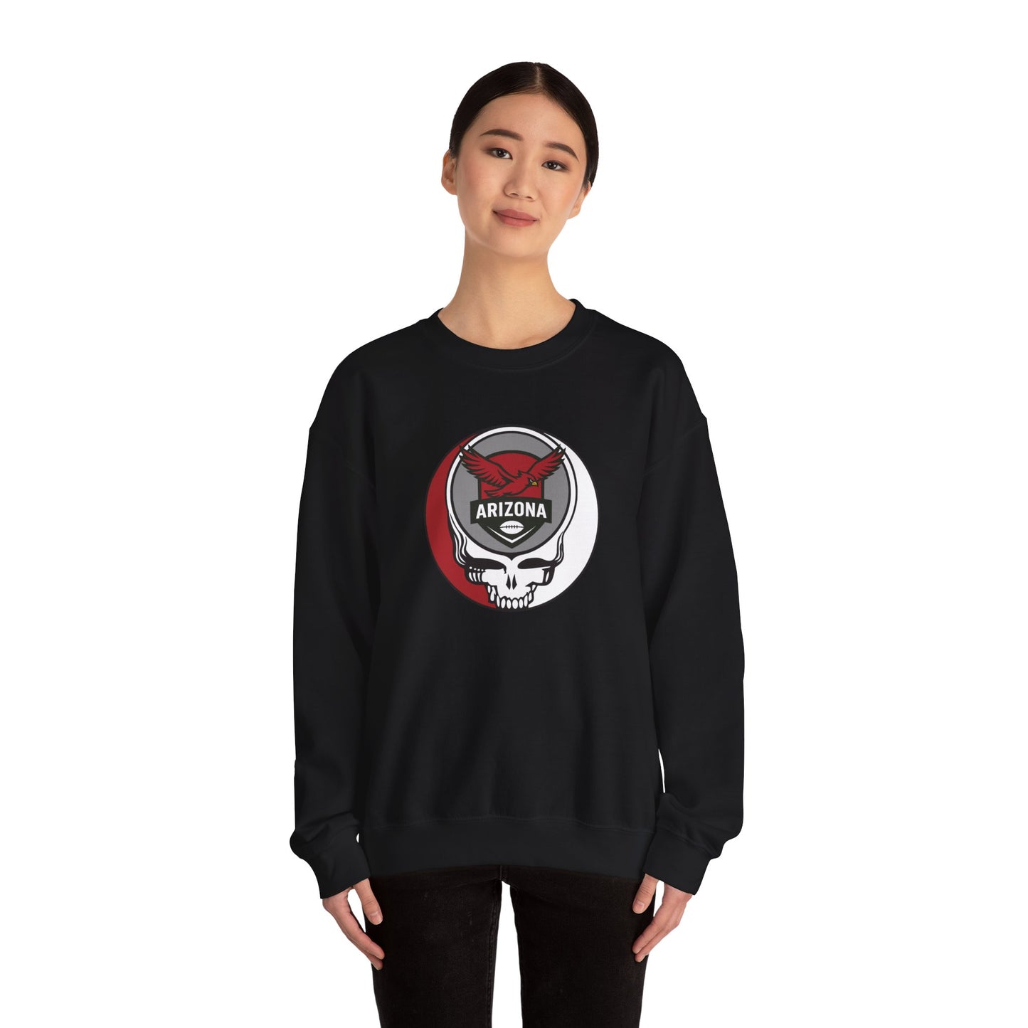 Arizona Cardinals Grateful Dead Stealie Crewneck Sweatshirt