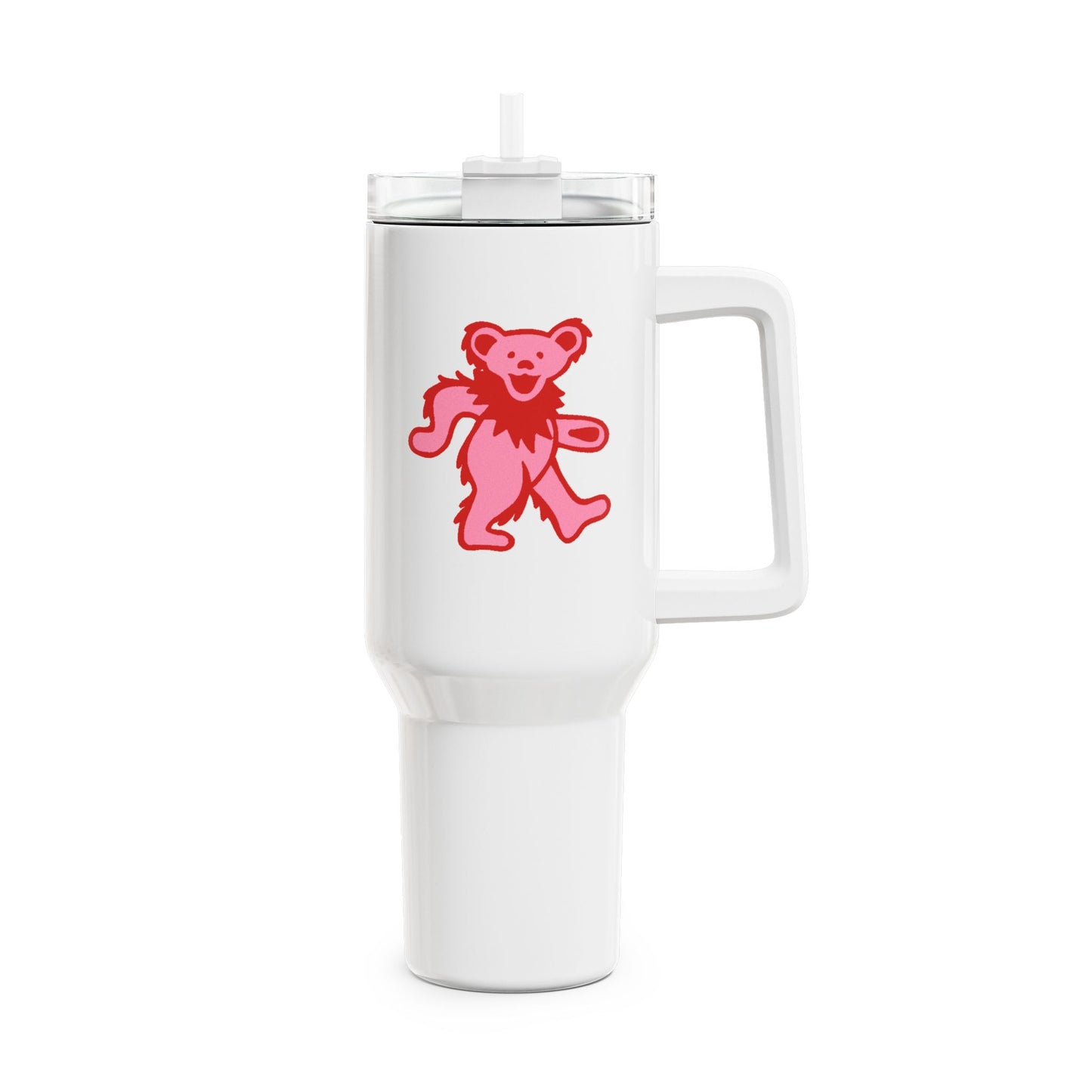 Pink Dancing Bear "Fat Man" Tumbler, Double Insulated 40oz Travel Mug