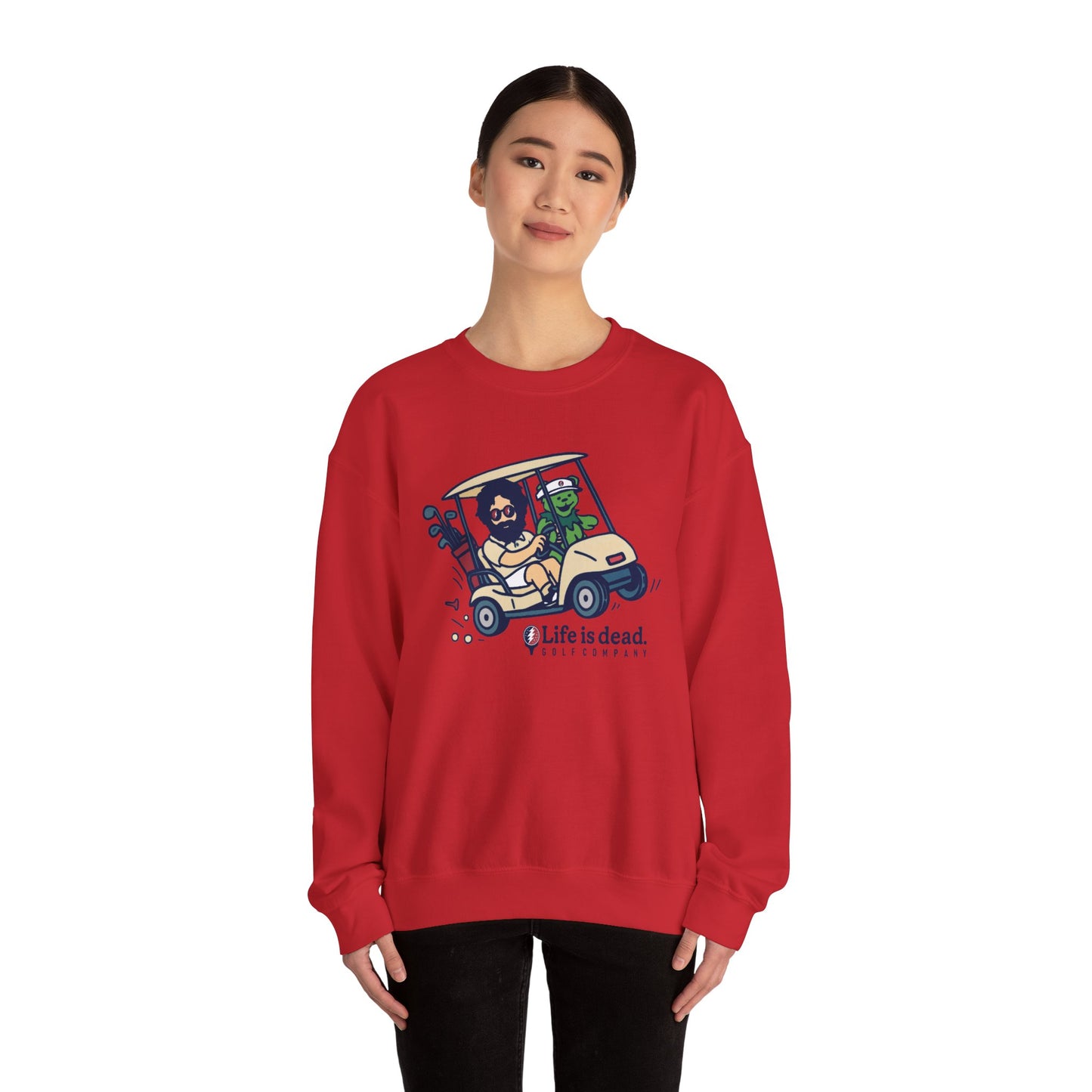 Joy Ridin' Jerry and The Bear | Life is dead. Crewneck Sweatshirt