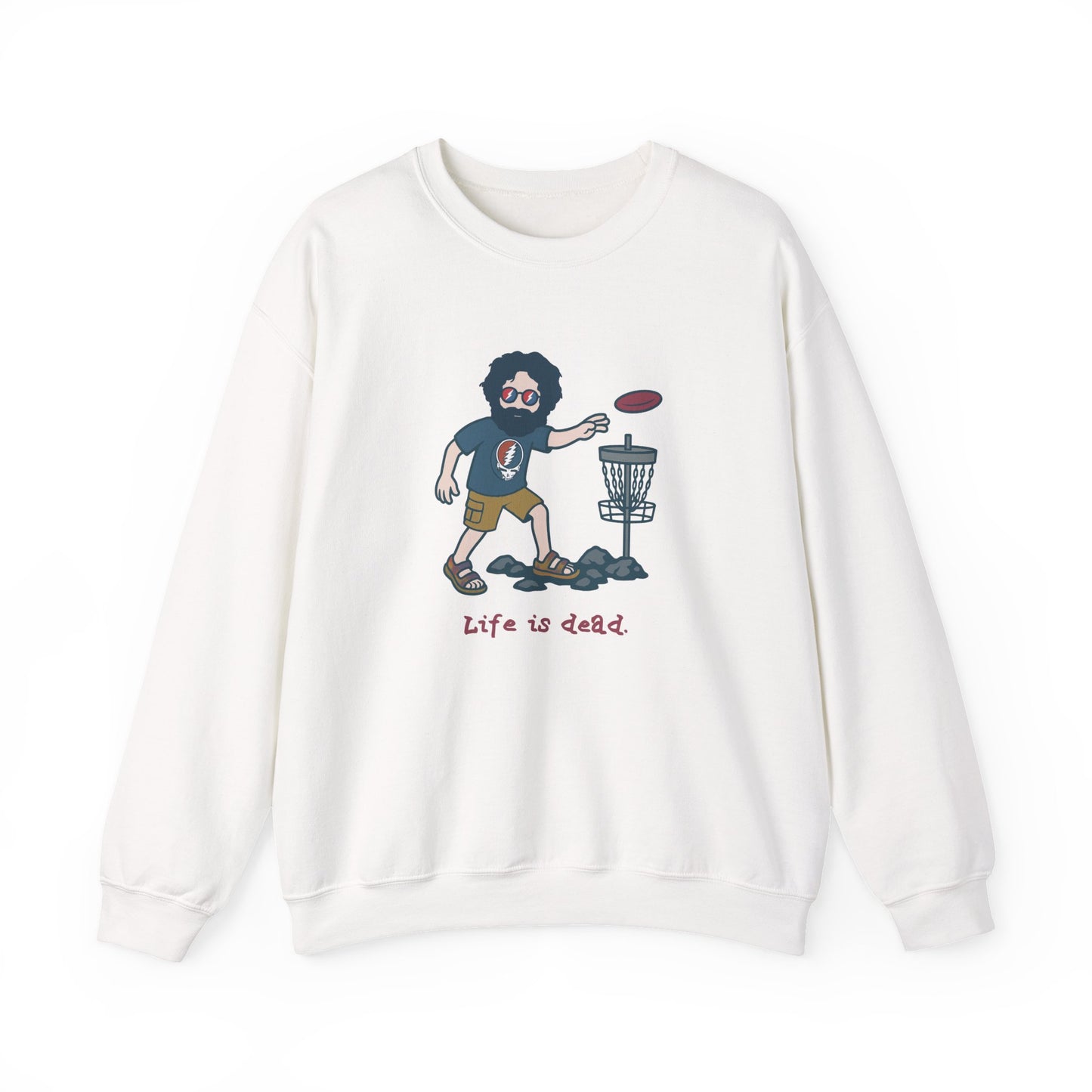 Disc Golfin' Jerry | Life is dead. Crewneck Sweatshirt