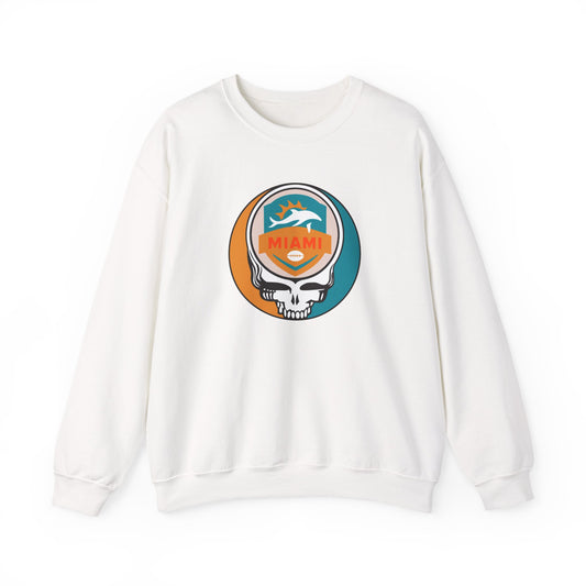 Miami Football Grateful Dead Stealie Crewneck Sweatshirt - NFL