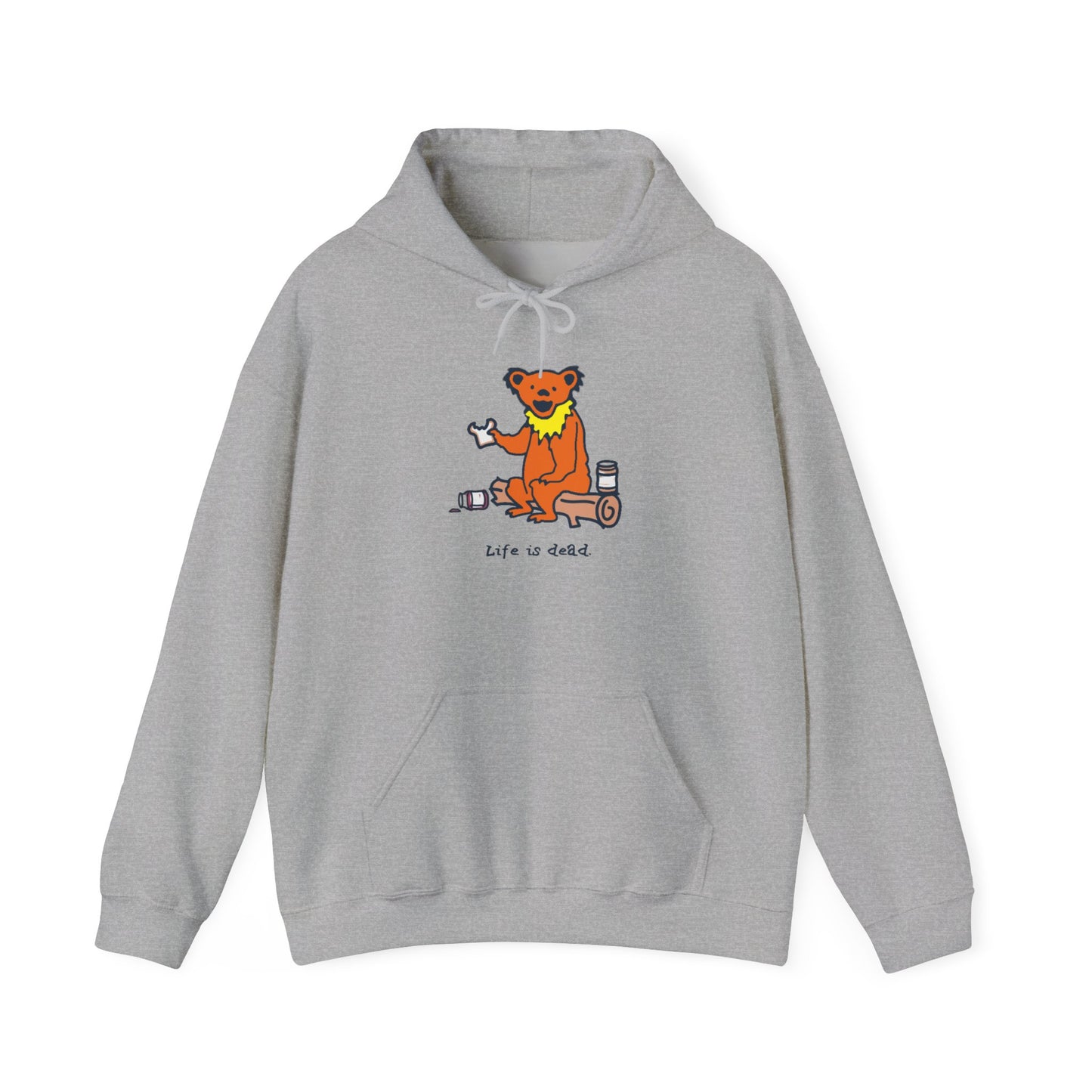 Life is dead. Snackin' Bear Grateful Dead Unisex Hoodie