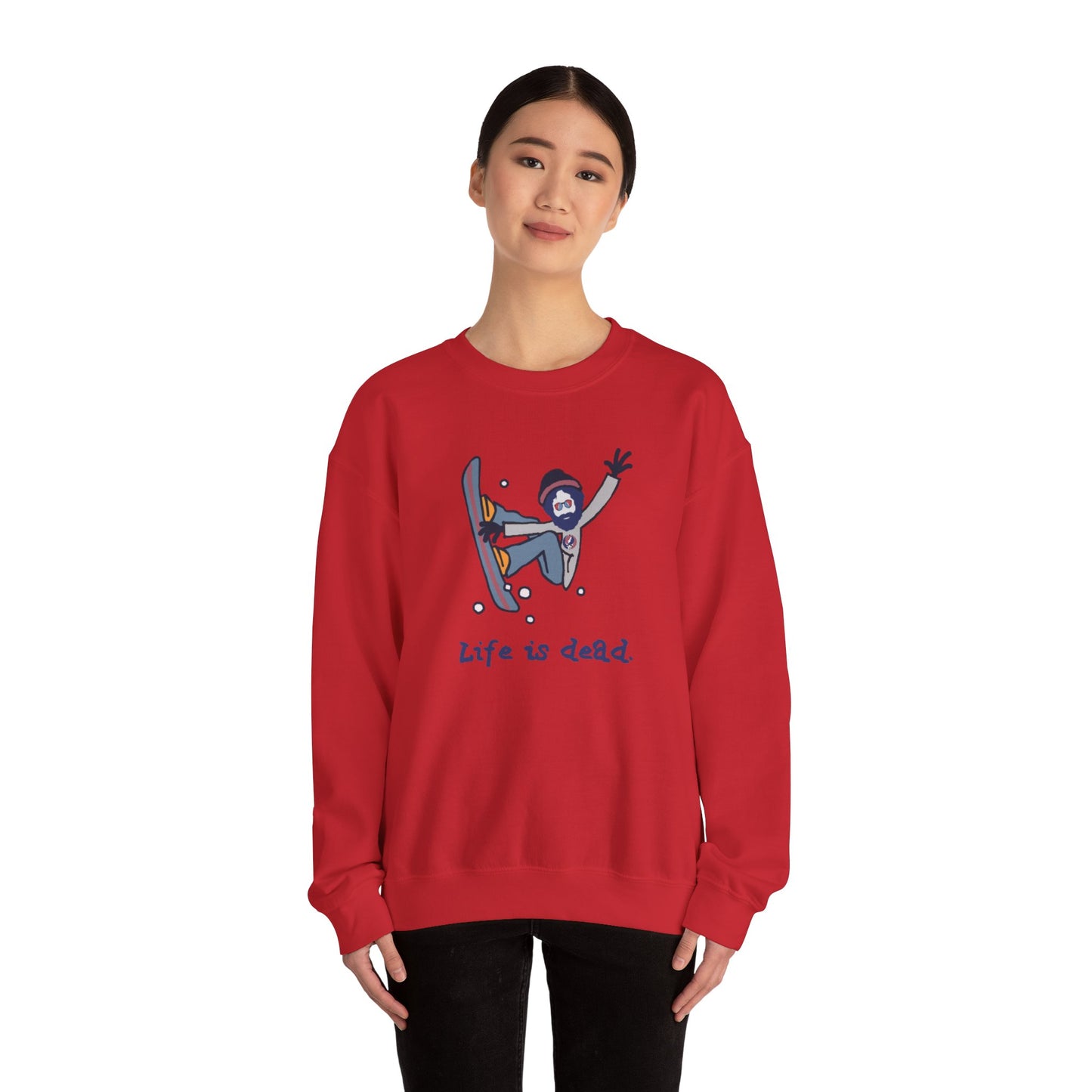 Snowboardin' Jerry | Life is dead. Crewneck Sweatshirt