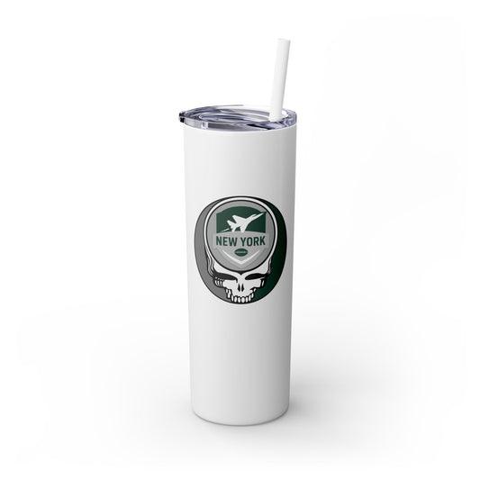 New York Football Stealie Skinny Tumbler with Straw, 20oz - NFL