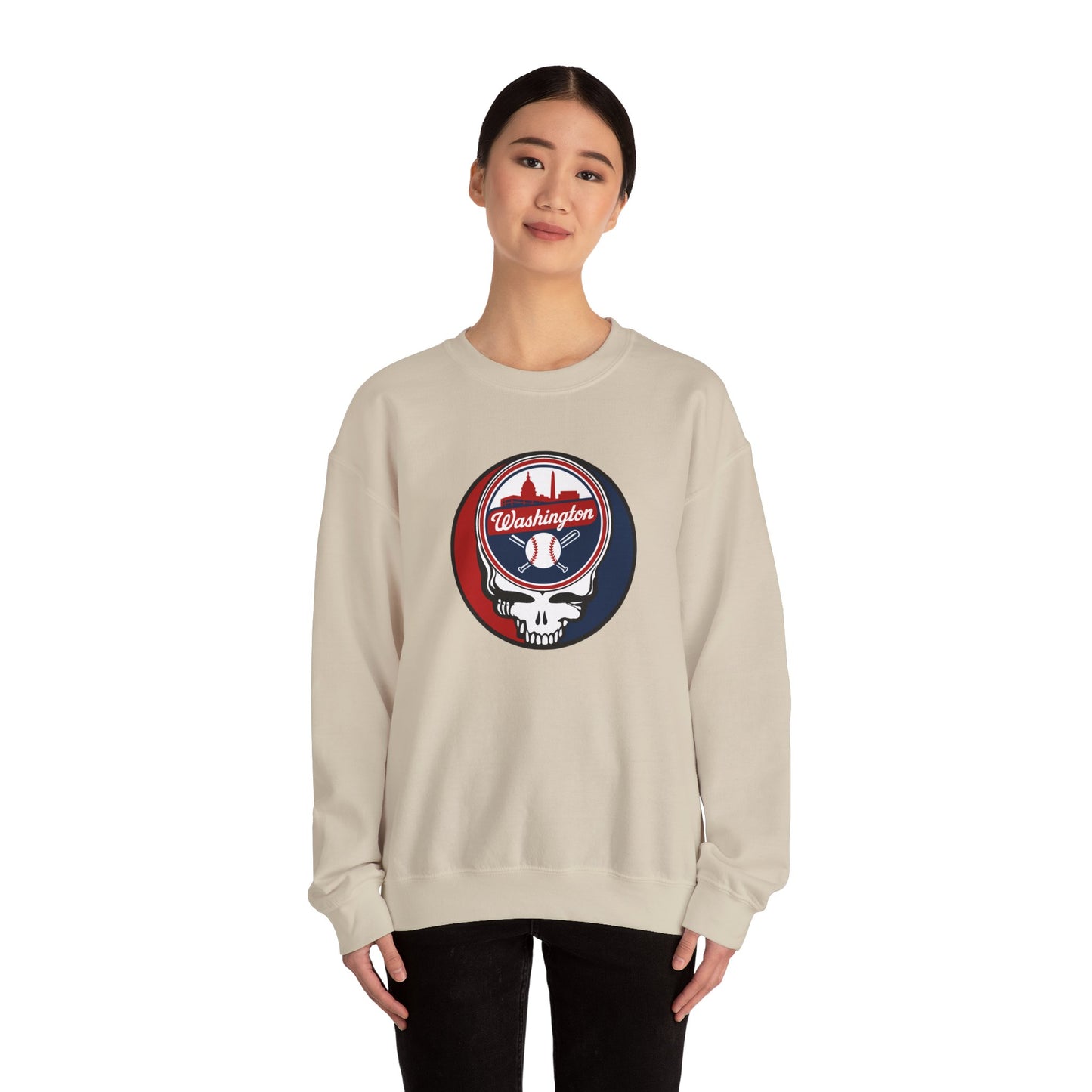 Washington Nationals Grateful Dead Stealie Crewneck Sweatshirt - MLB