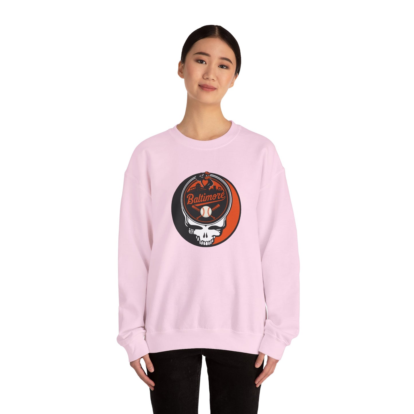 Baltimore Orioles Grateful Dead Stealie Crewneck Sweatshirt - MLB