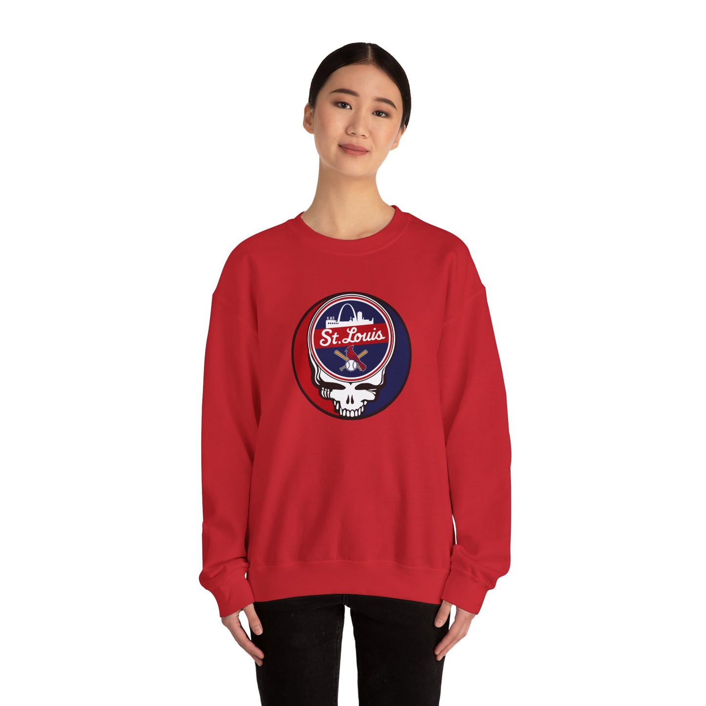 St Louis Baseball Stealie Grateful Dead Crewneck Sweatshirt - MLB