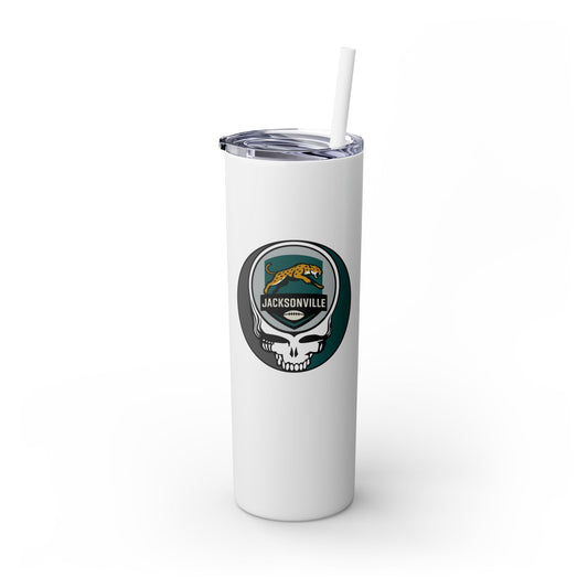 Jacksonville Football Stealie Skinny Tumbler with Straw, 20oz - NFL