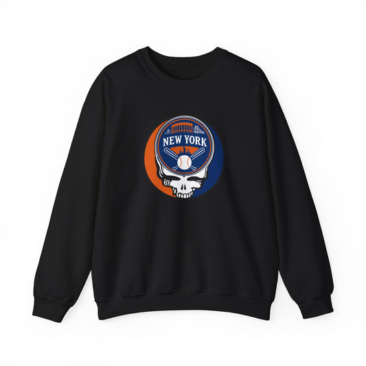 New York Baseball Grateful Dead Stealie Crewneck Sweatshirt - MLB