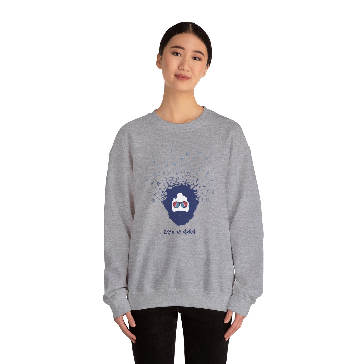 Jerry's Bursting With Music | Life is dead. Crewneck Sweatshirt