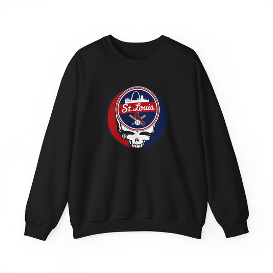 St Louis Baseball Stealie Grateful Dead Crewneck Sweatshirt - MLB