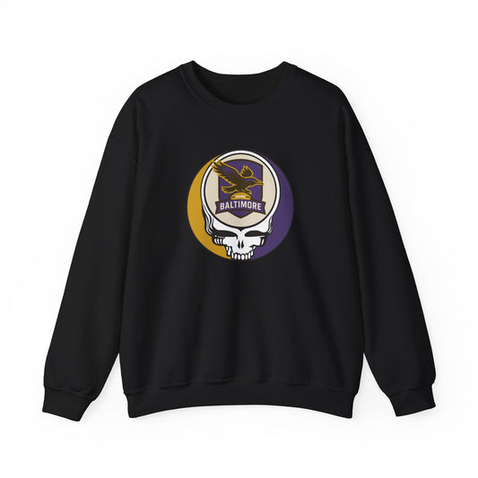Baltimore Football Grateful Dead Stealie Crewneck Sweatshirt - NFL