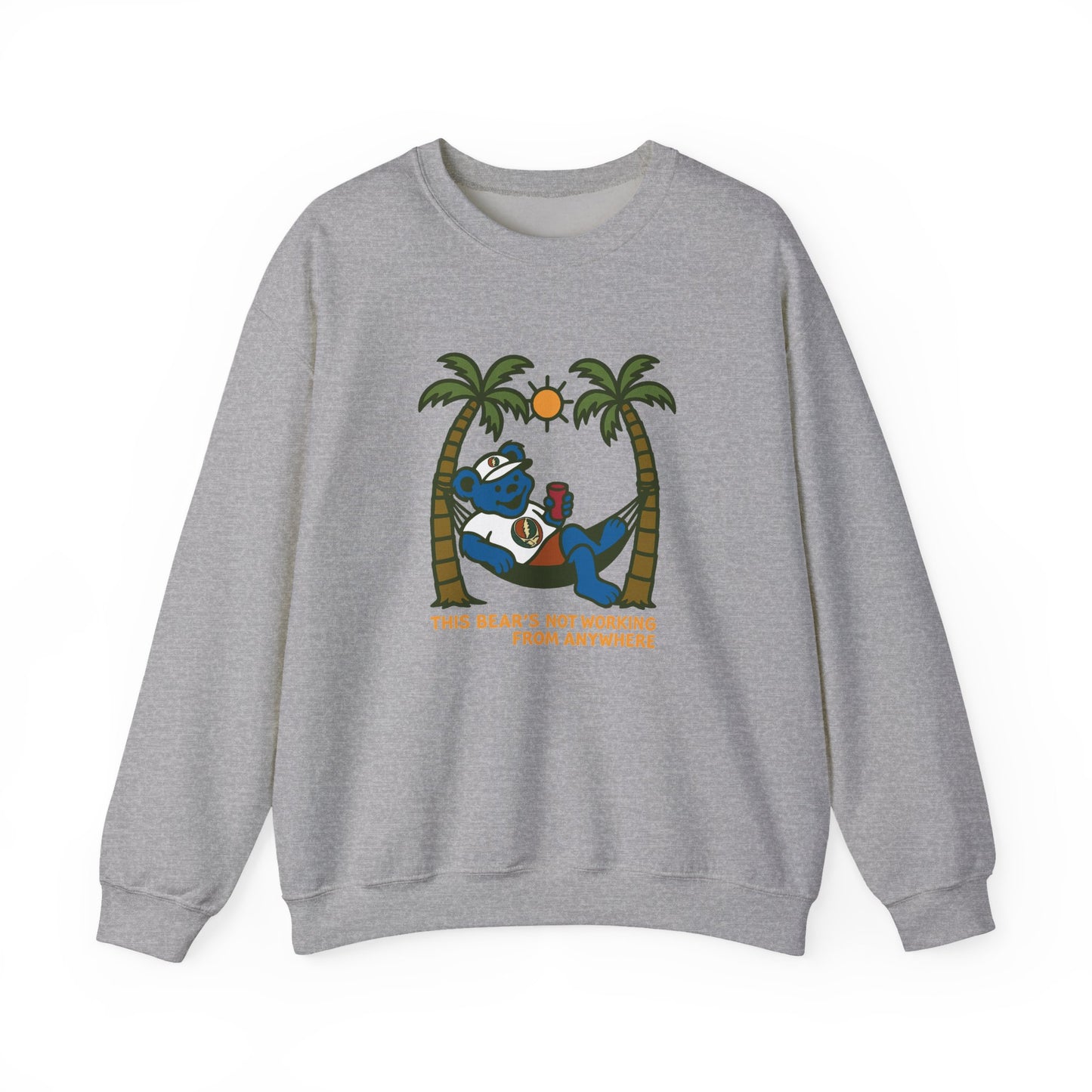 This Bear's Not Workin' From Anywhere | Life is dead. Crewneck Sweatshirt