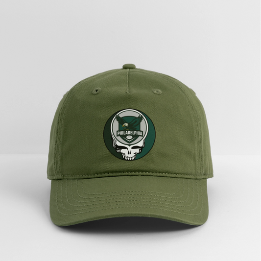 Gridiron Edition | Philadelphia Eagles Stealie Baseball Dad Hat - olive green