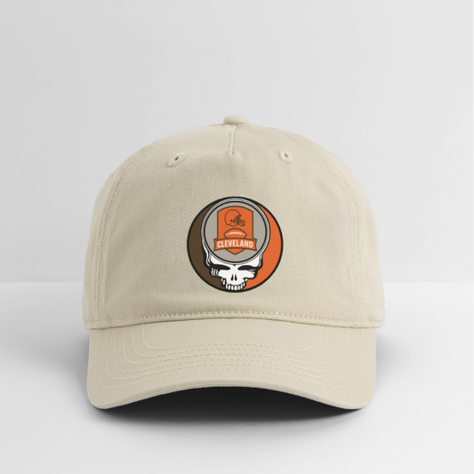 Gridiron Edition | Cleveland Browns Stealie Baseball Dad Hat - khaki