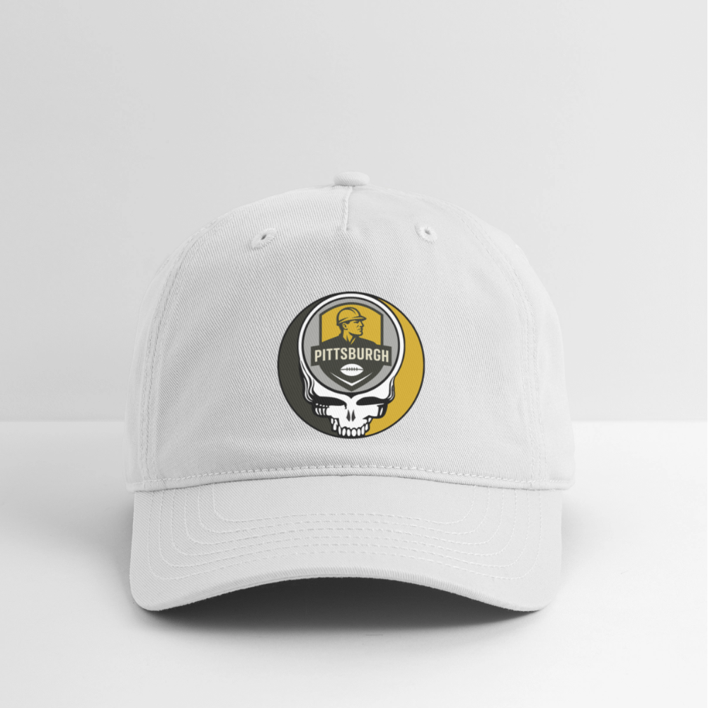 Gridiron Edition | Pittsburgh Steelers Stealie Baseball Dad Hat - white