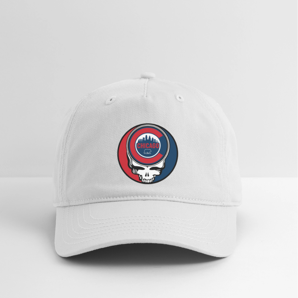 Ball Park Edition | Chicago Cubs Stealie Baseball Dad Hat - white