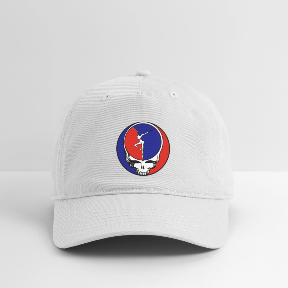 Fire Dancer Organic Baseball Cap - white
