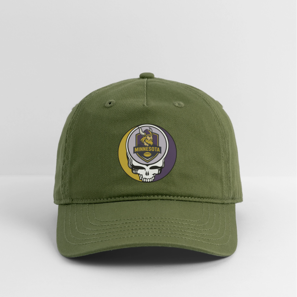 Gridiron Edition | Minnesota Vikings Stealie Baseball Dad Hat - olive green