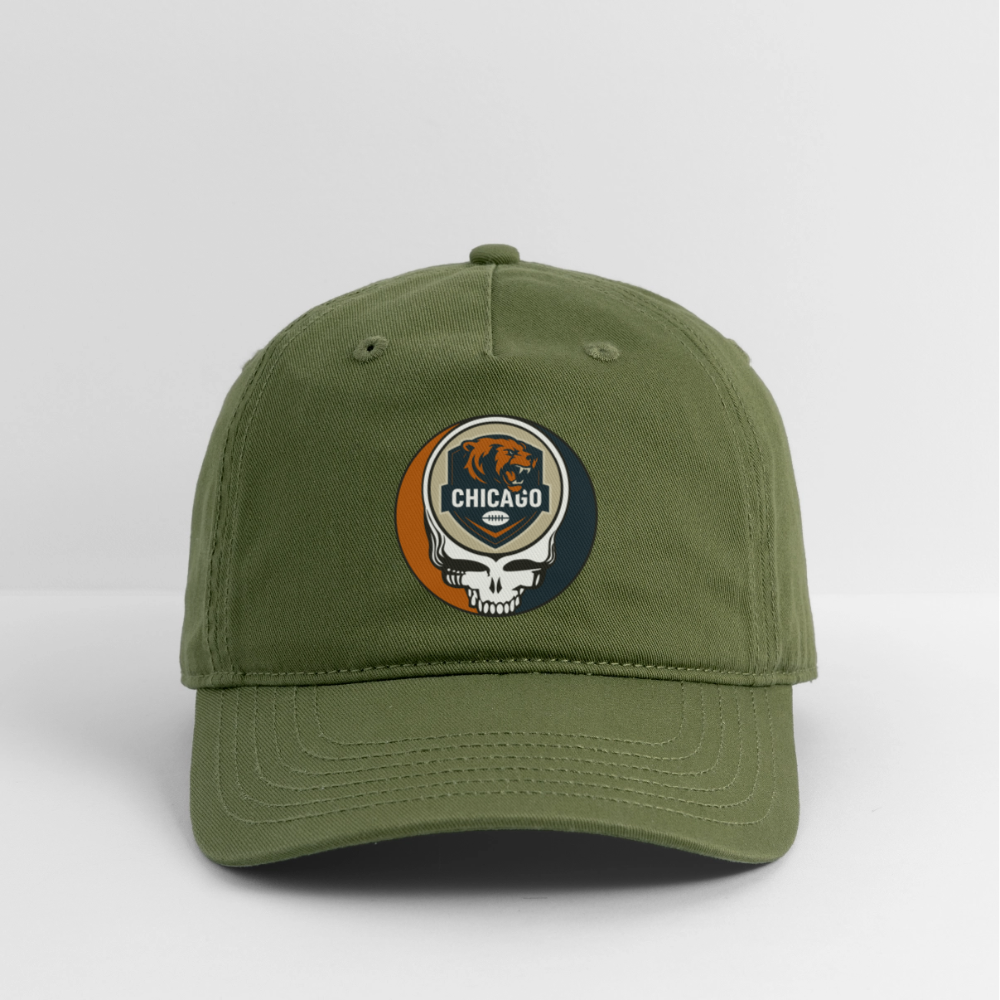 Gridiron Edition | Chicago Bears Stealie Baseball Dad Hat - olive green