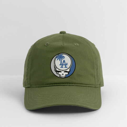 Ball Park Edition | Los Angeles Dodgers Stealie Baseball Dad Hat - olive green