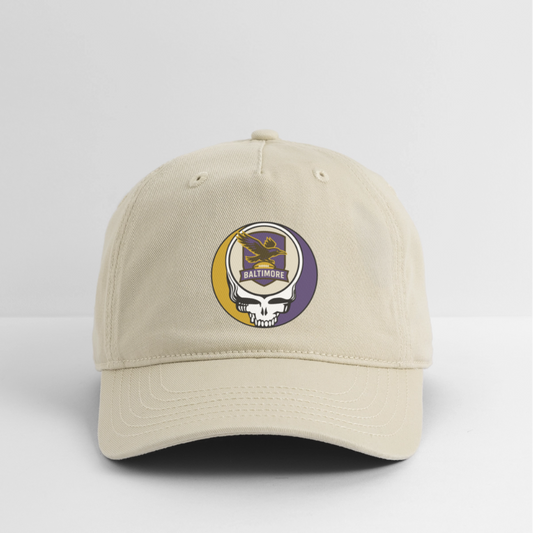 Gridiron Edition | Baltimore Ravens Stealie Baseball Dad Hat - khaki