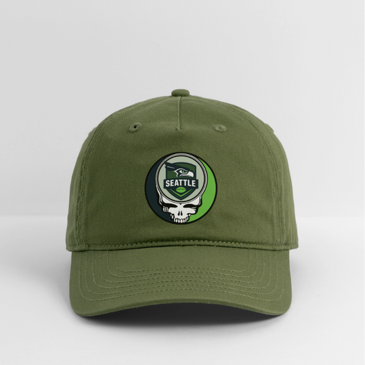 Gridiron Edition | Seattle Seahawks Stealie Baseball Dad Hat - olive green