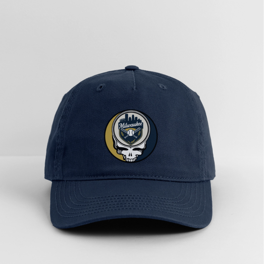 Ball Park Edition | Milwaukee Brewers Stealie Baseball Dad Hat - navy