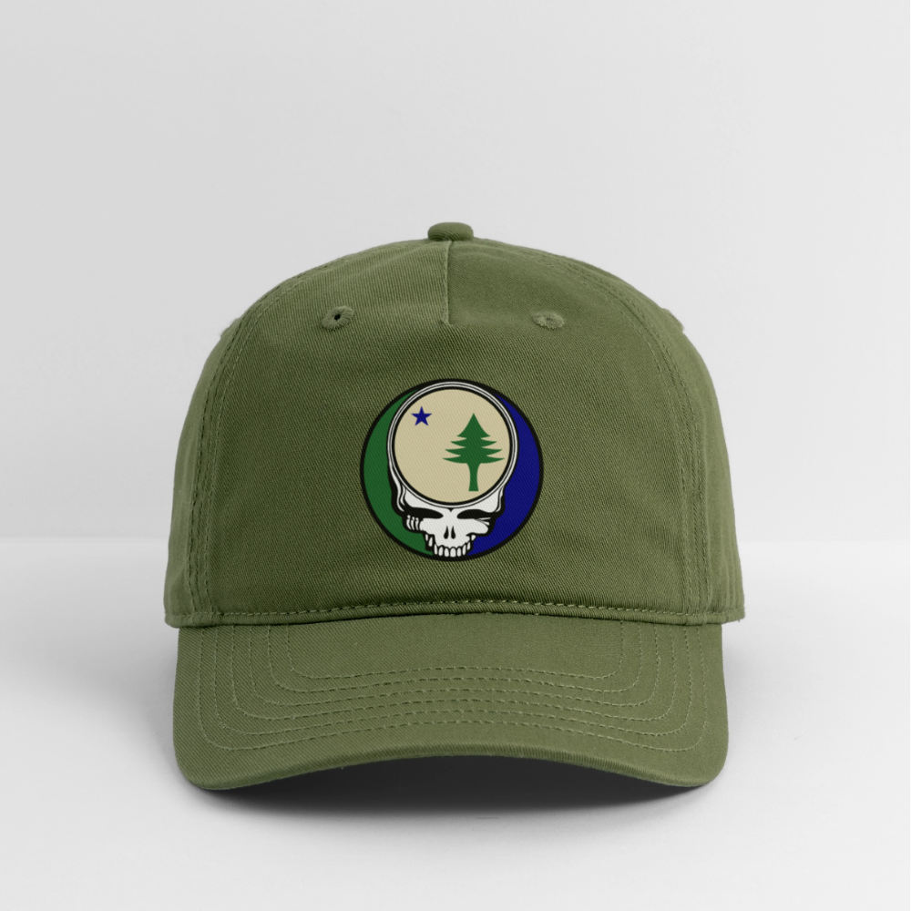 Maine Stealie Baseball Dad Hat - olive green