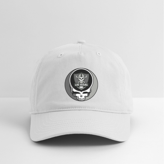 Gridiron Edition | Las Vegas Raiders Stealie Baseball Dad Hat - white