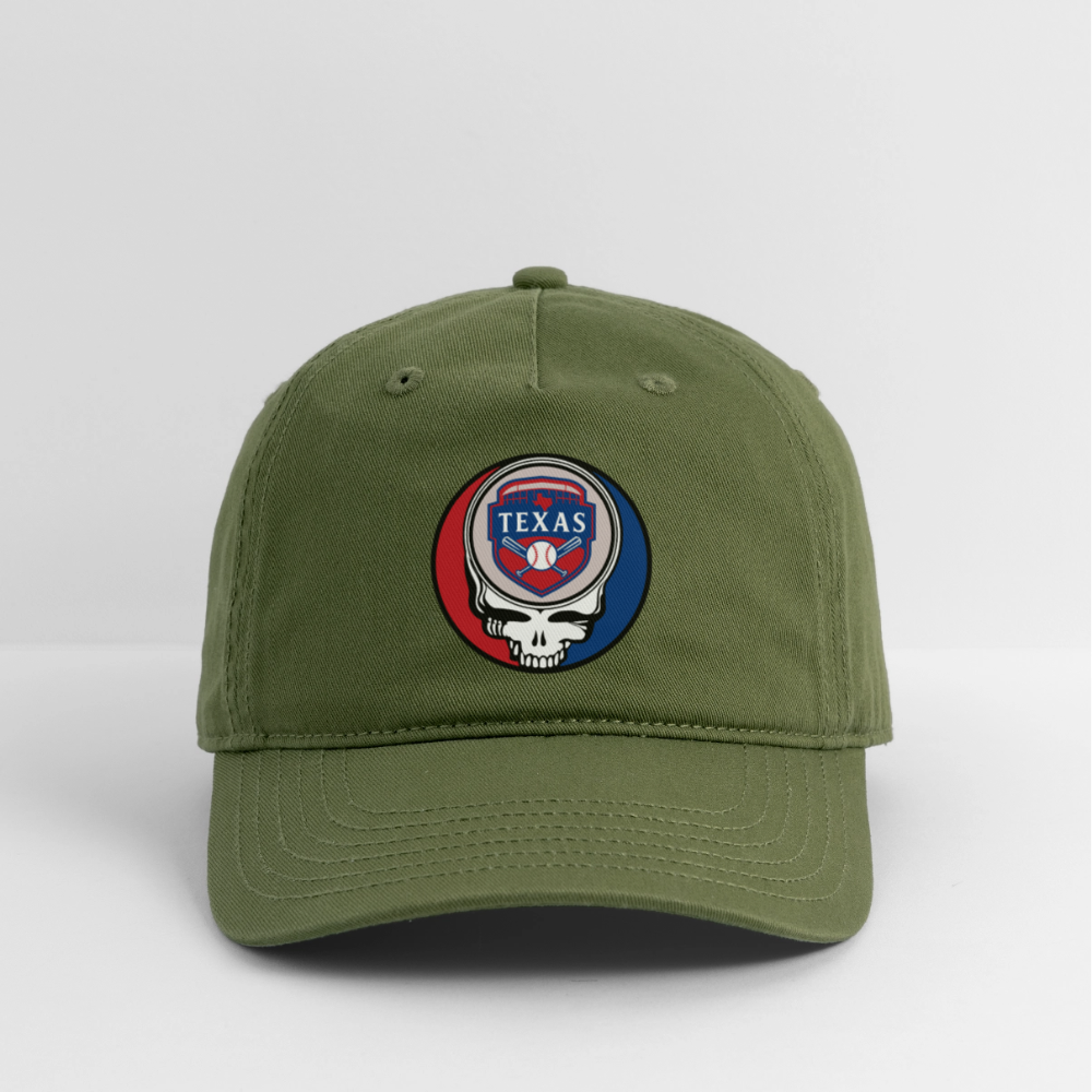 Ball Park Edition | Texas Rangers Stealie Baseball Dad Hat - olive green