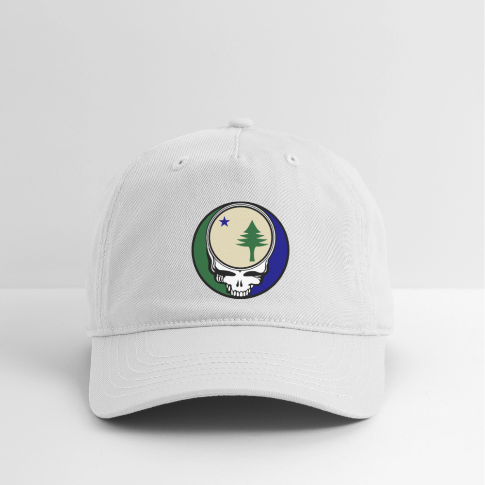Maine Stealie Baseball Dad Hat - white