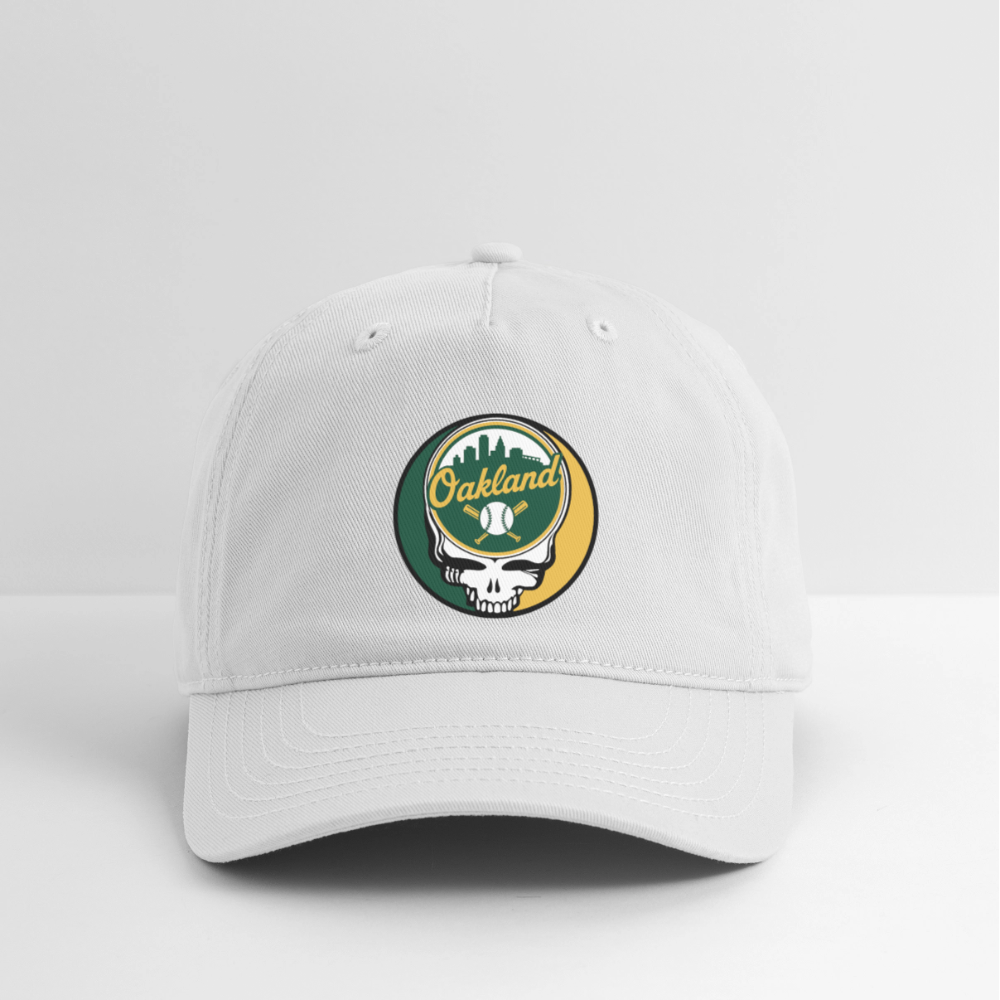 Ball Park Edition | Oakland A's Stealie Baseball Dad Hat - white