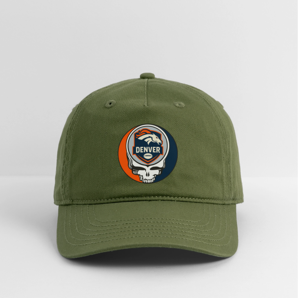 Gridiron Edition | Denver Broncos Stealie Baseball Dad Hat - olive green