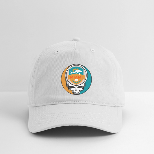 Gridiron Edition | Miami Dolphins Stealie Baseball Dad Hat - white
