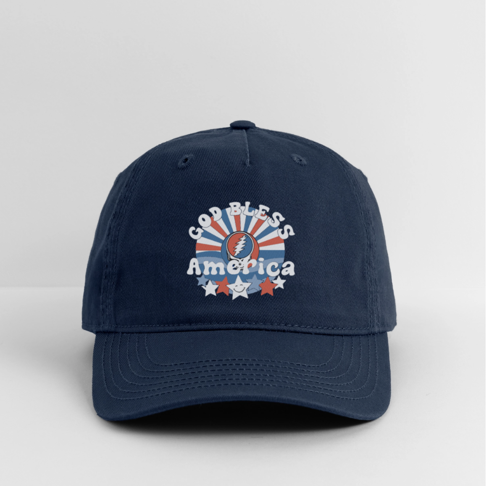God Bless America Stealie Baseball Dad Hat - navy