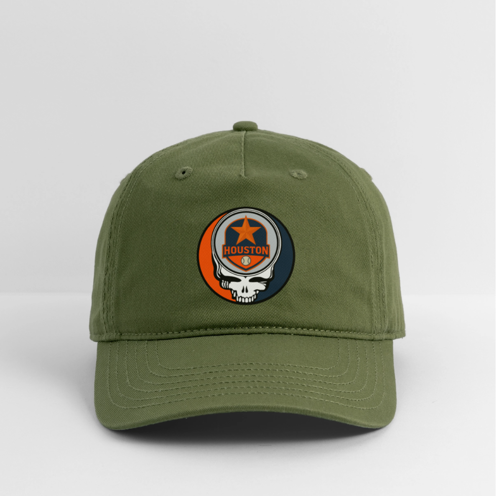 Ball Park Edition | Houston Astros Stealie Baseball Dad Hat - olive green