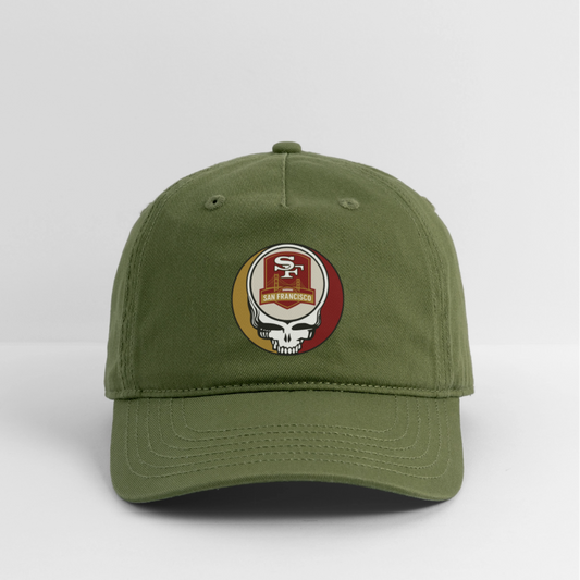 Gridiron Edition | San Francisco 49ers Stealie Baseball Dad Hat - olive green