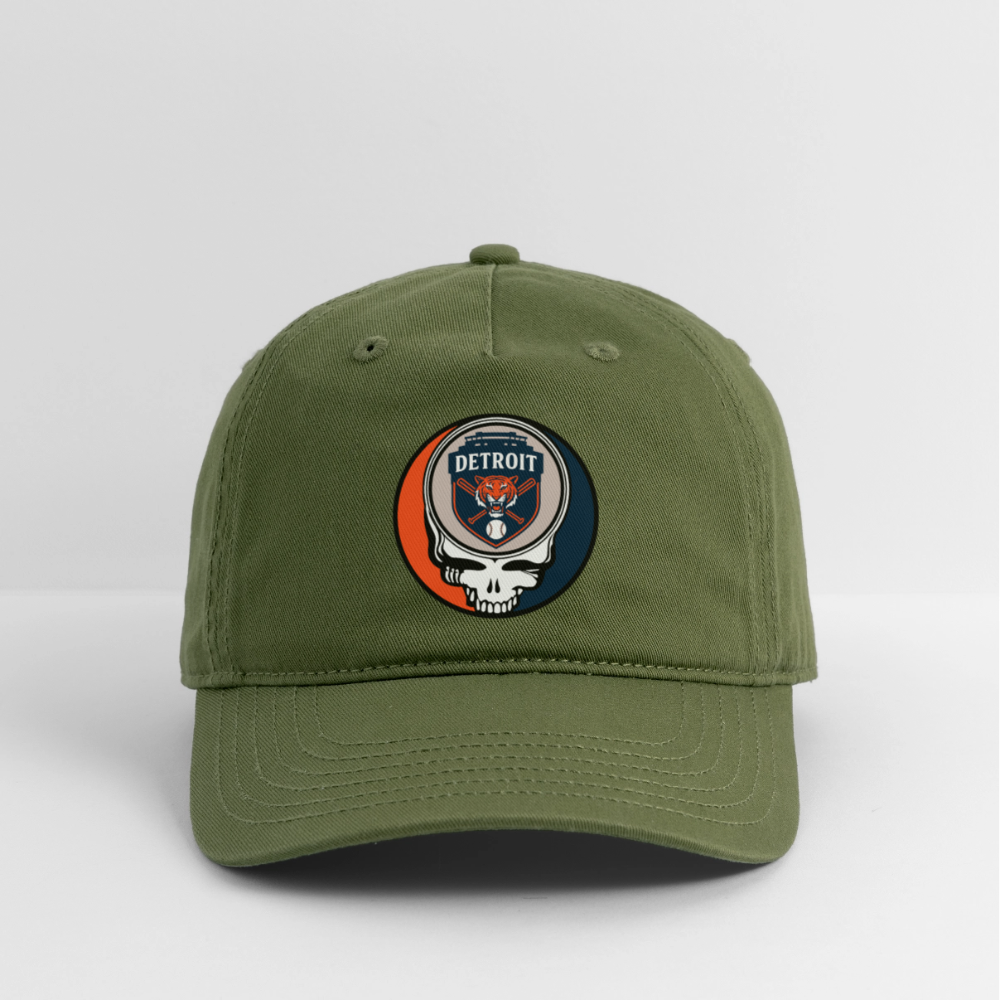 Ball Park Edition | Detroit Tigers Stealie Baseball Dad Hat - olive green