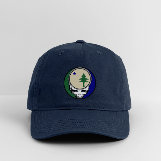 Maine Stealie Baseball Dad Hat - navy