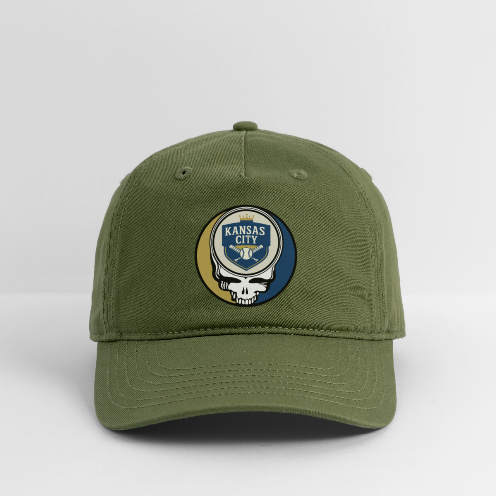 Ball Park Edition | Kansas City Royals Stealie Baseball Dad Hat - olive green